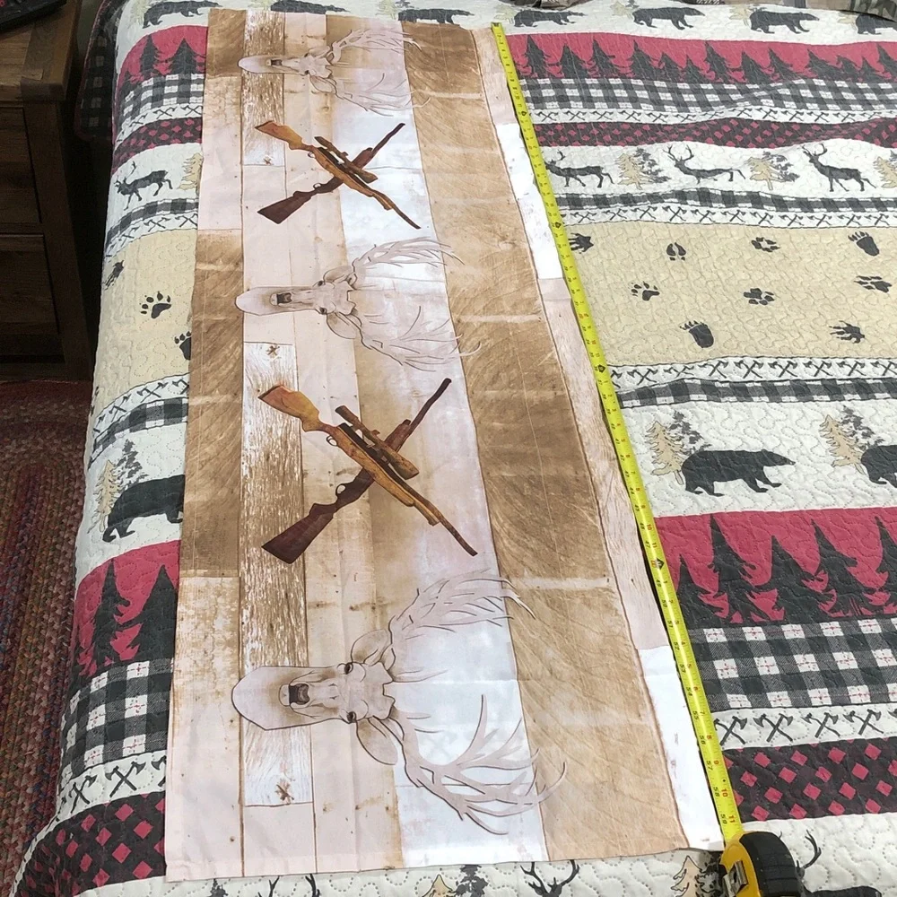 Curtain valance New. Deer Cabin Hunting